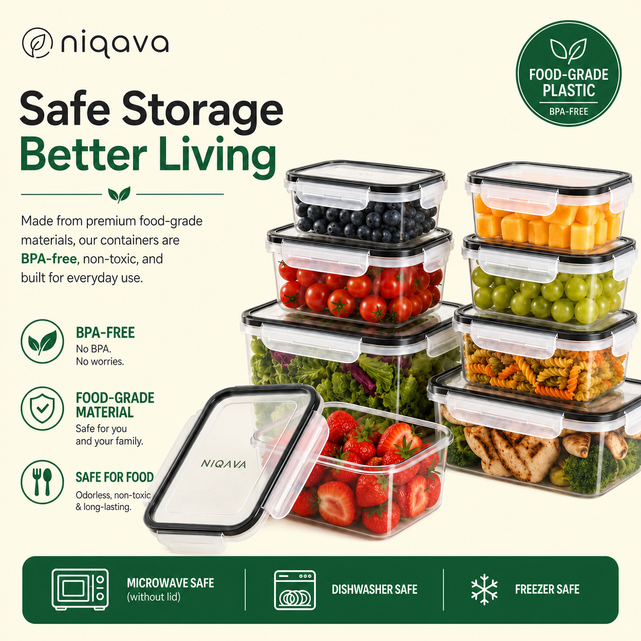 Airtight Food Storage Container Set – 48 Pieces (BPA-Free, Stackable)