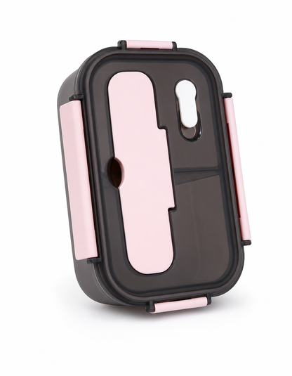 Leak-Proof Bento Lunch Box with Fork & Spoon — Microwave-Safe, 2 or 3 Compartments