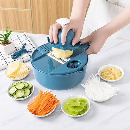 Vegetable Slicer 12-in-1 Multi-Functional Set — Grater, Shredder & Salad Prep