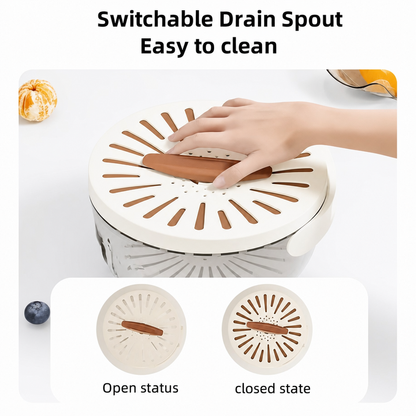 3 in 1 Kitchen Colanders Bowl with Quick Drain Design