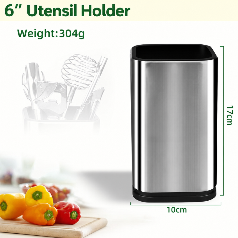 Drainable Knife Block & Utensil Caddy — Keeps Blades Dry, Sharp & Safe