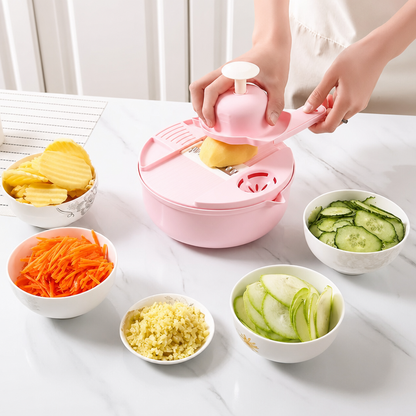 Vegetable Slicer 12-in-1 Multi-Functional Set — Grater, Shredder & Salad Prep