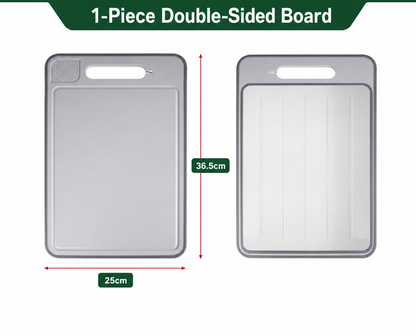 4-in-1 Aluminum Cutting Board — Quick-Defrost, Grinder & Knife Sharpener
