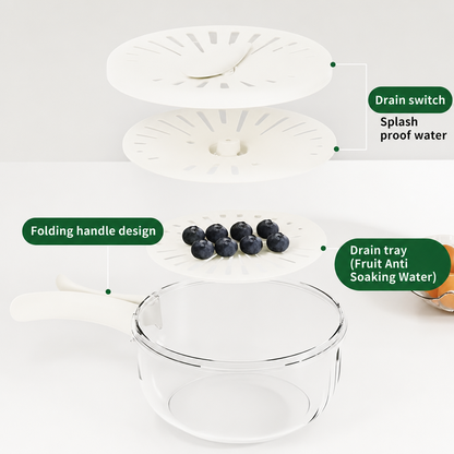 3 in 1 Kitchen Colanders Bowl with Quick Drain Design
