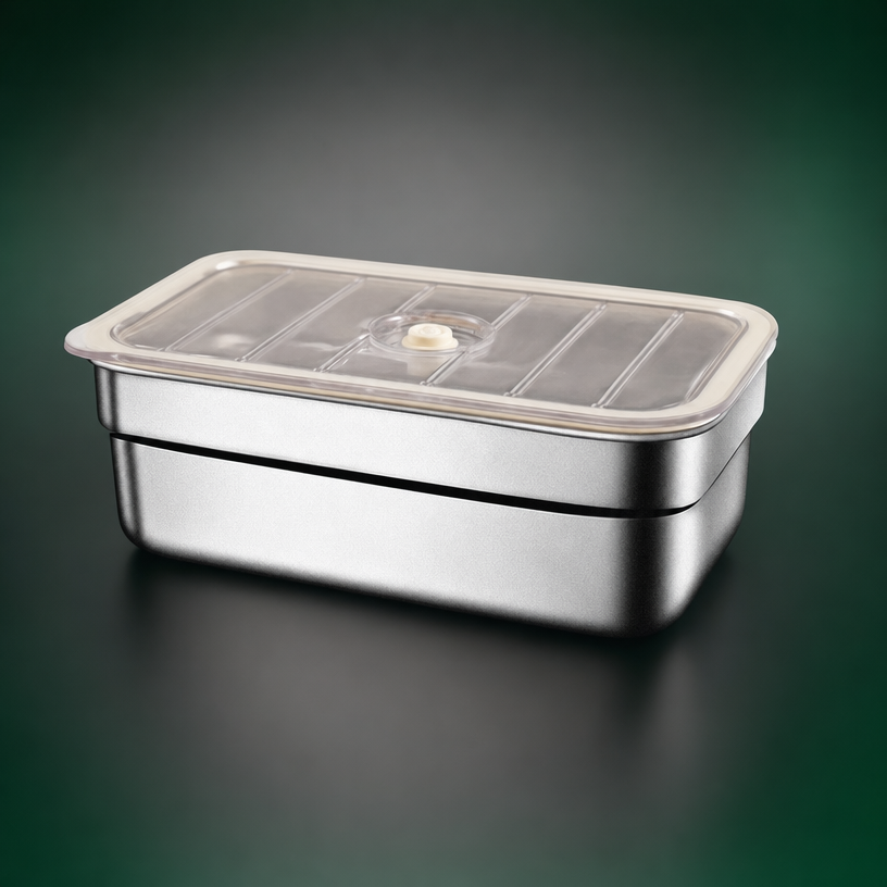 316 Stainless Steel Vacuum-Seal Storage Containers — Airtight, Freezer & Microwave Safe