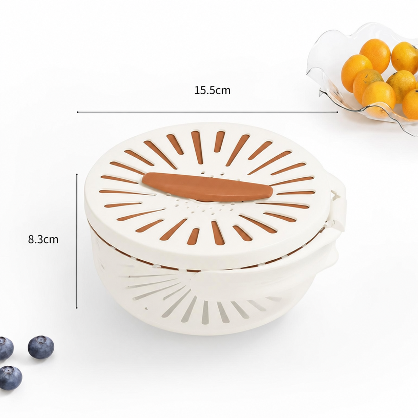 3 in 1 Kitchen Colanders Bowl with Quick Drain Design