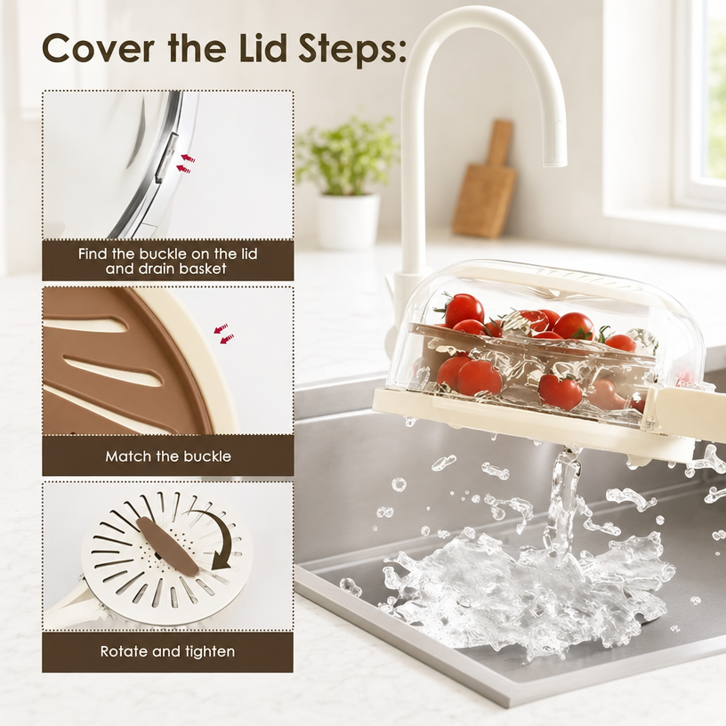 3 in 1 Kitchen Colanders Bowl with Quick Drain Design
