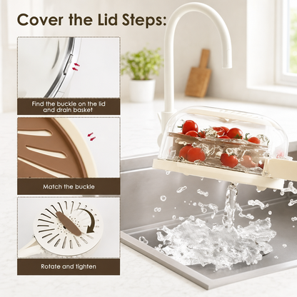 3 in 1 Kitchen Colanders Bowl with Quick Drain Design