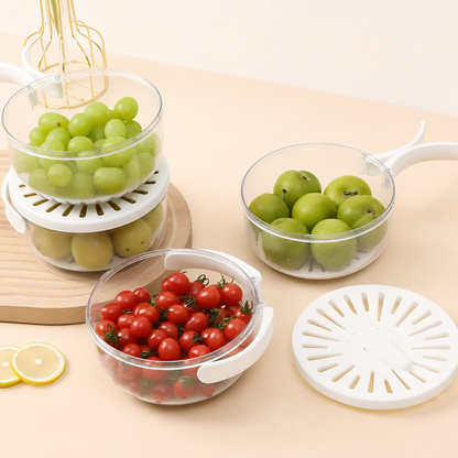 3 in 1 Kitchen Colanders Bowl with Quick Drain Design