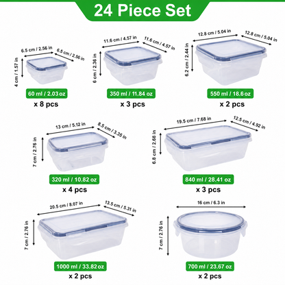 Airtight Food Storage Container Set – 48 Pieces (BPA-Free, Stackable)