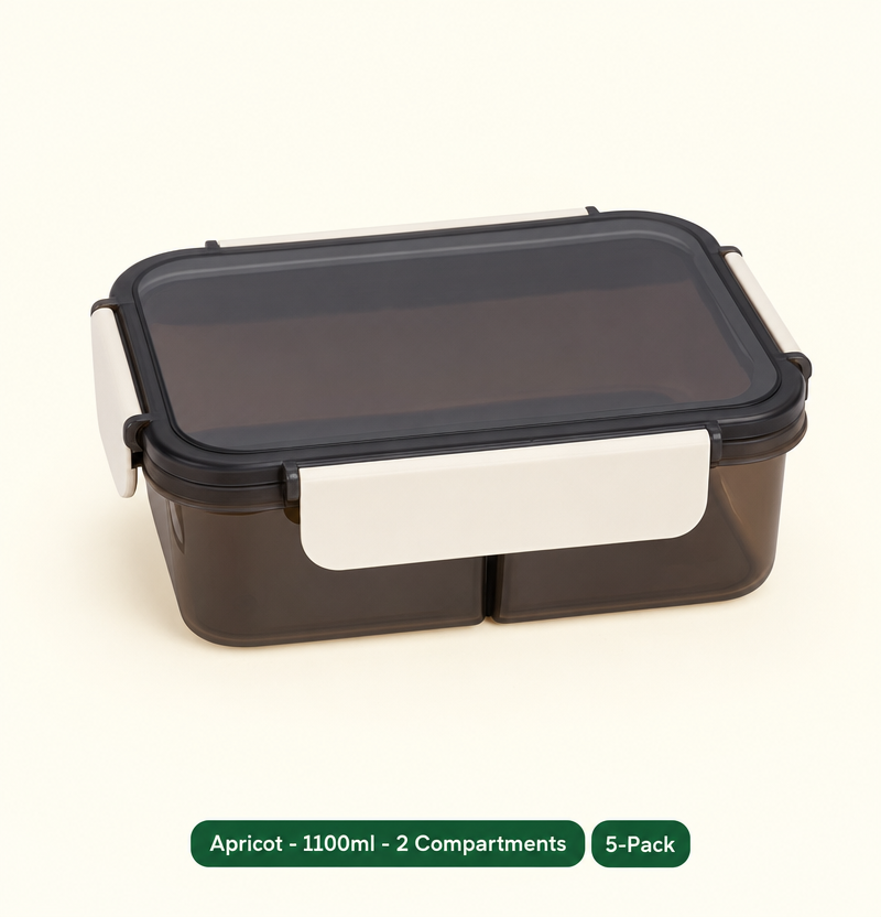 Leak-Proof Bento Lunch Box with Fork & Spoon — Microwave-Safe, 2 or 3 Compartments