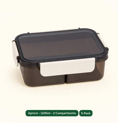 Leak-Proof Bento Lunch Box with Fork & Spoon — Microwave-Safe, 2 or 3 Compartments